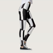 Zwart-wit Vierkantjes Patroon Leggings – Klassiek (Rechts)