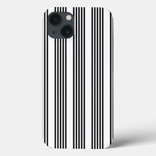 Zwart-wit vijf strips Case-Mate iPhone case (Achterkant)
