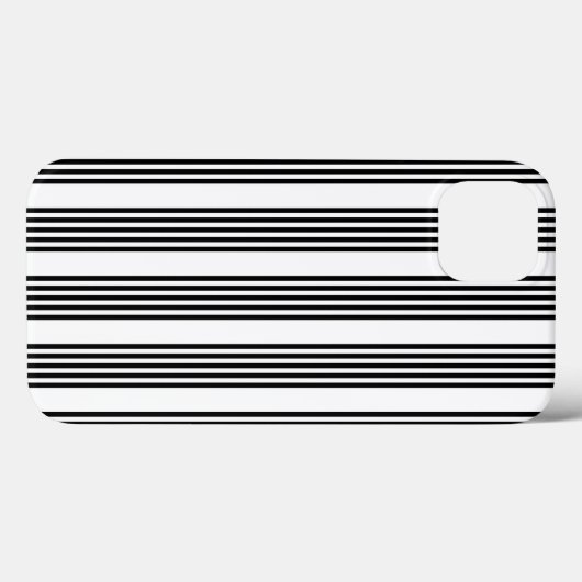 Zwart-wit vijf strips Case-Mate iPhone case (Achterkant (horizontaal))