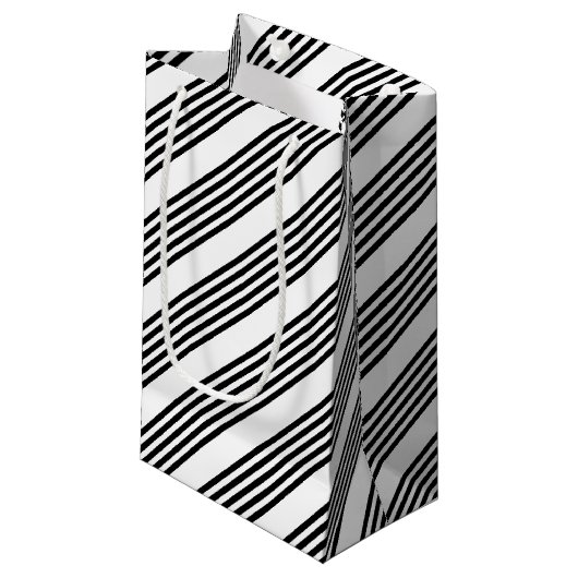 Zwart-wit vijf strips klein cadeauzakje (Voorkant Gekanteld)