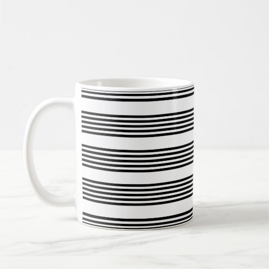 Zwart-wit vijf strips koffiemok (Links)