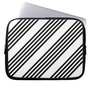 Zwart-wit vijf strips laptop sleeve