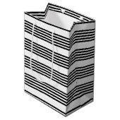 Zwart-wit vijf strips medium cadeauzakje (Voorkant Gekanteld)