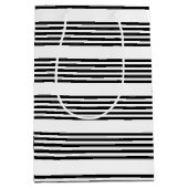 Zwart-wit vijf strips medium cadeauzakje (Voorkant)