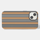Zwart-wit vijf strips met ttan iPhone hoesje (Achterkant horizontaal)