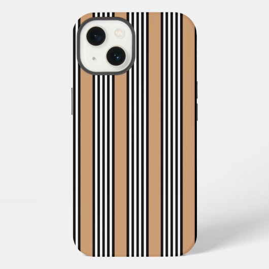 Zwart-wit vijf strips met ttan iPhone hoesje (Achterkant)