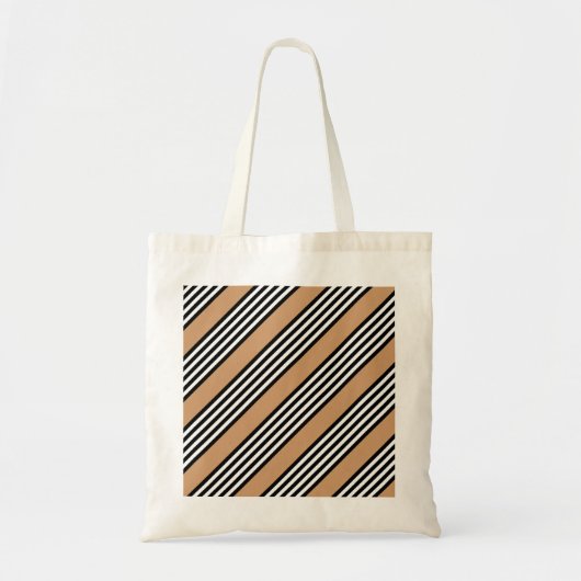 Zwart-wit vijf strips met ttan tote bag (Voorkant)