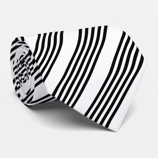 Zwart-wit vijf strips stropdas (Opgerold)