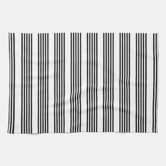 Zwart-wit vijf strips theedoek (Horizontaal)