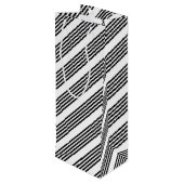 Zwart-wit vijf strips wijn cadeautas (Achterkant Gekanteld)