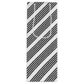 Zwart-wit vijf strips wijn cadeautas (Voorkant)