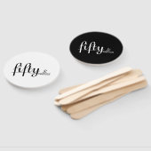 Zwart & Wit Vijftig & FABULOUS Verjaardagsfeest Handwaaier (Niet-gemonteerd)