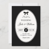 Zwart-wit vintage bruiloft kaart (Voorkant)