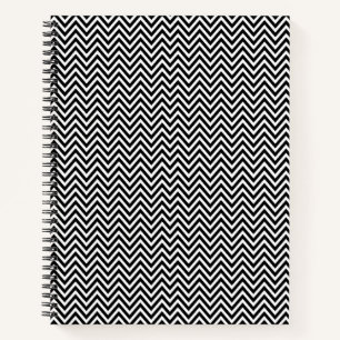Zwart-wit vintage chevron strepen notitieboek