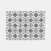 Zwart-wit vintage damaskpatroon fleece deken (Voorkant (Horizontaal))