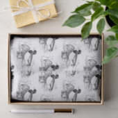 Zwart wit vintage eenden tissuepapier (Geschenk)