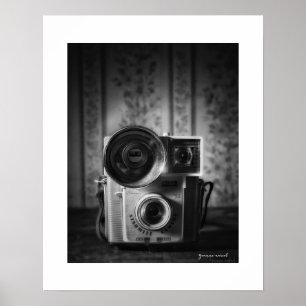 Zwart & Wit Vintage Kodak Starmite Poster Print