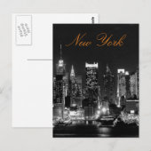 Zwart Wit Vintage New York City Reisfoto Briefkaart (Voorkant / Achterkant)