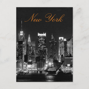 Zwart Wit Vintage New York City Reisfoto Briefkaart