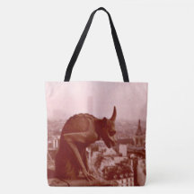 Zwart & Wit Vintage Paris Foto Gargoyle Tote