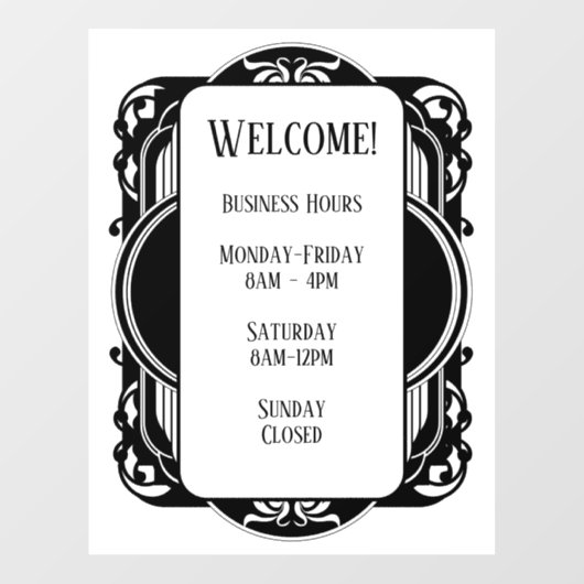 Zwart-wit vintage raamsticker (Vel)