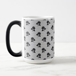 Zwart-wit vintage roos bloemmotief magische mok
