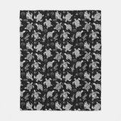 zwart-wit vintage schildpadpatroon fleece deken (Voorkant)