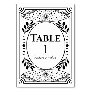Zwart & Wit Vintage Tarot Gotische Bruiloft Kaart