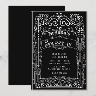 Zwart & Wit Vintage Victoriaans Deco Zoete 16 Kaart