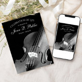 Zwart-wit viool muzikant viering van het leven kaart