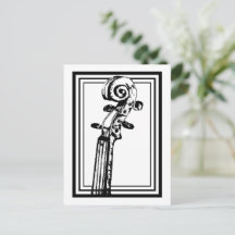 Zwart-wit viool scroll met zwarte contouren