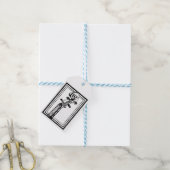 Zwart-wit viool scroll met zwarte contouren cadeaulabel (Met Touw)