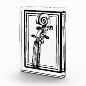 Zwart-wit viool scroll met zwarte contouren fotoblokken (Rechts)