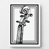 Zwart-wit viool scroll met zwarte contouren fotoplaat (voorkant)