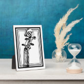 Zwart-wit viool scroll met zwarte contouren fotoplaat (Zijkant)