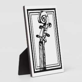 Zwart-wit viool scroll met zwarte contouren fotoplaat