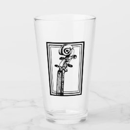 Zwart-wit viool scroll met zwarte contouren glas