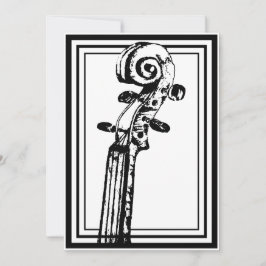 Zwart-wit viool scroll met zwarte contouren kaart