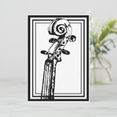 Zwart-wit viool scroll met zwarte contouren kaart (Staand voorkant)