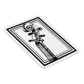 Zwart-wit viool scroll met zwarte contouren magneet (Rechterzijde)