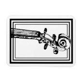 Zwart-wit viool scroll met zwarte contouren magneet (Horizontaal)