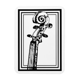 Zwart-wit viool scroll met zwarte contouren magneet