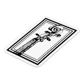 Zwart-wit viool scroll met zwarte contouren magneet (Linkerzijde)