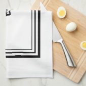 Zwart-wit viool scroll met zwarte contouren theedoek (Quarter Fold)