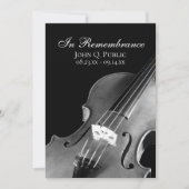 Zwart-wit Vioolmuzikant Death Jubileum Kaart (Voorkant)