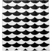 Zwart & Wit Vis Schubbenprint Douchegordijn (Voorkant)