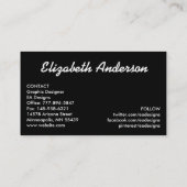 Zwart-wit visgraatpatroon Visitekaartjes (Achterkant)