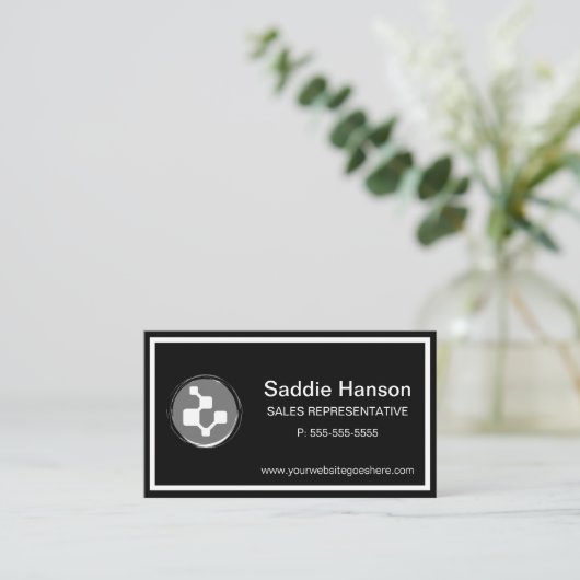 Zwart-wit Visitekaartje (Staand voorkant)