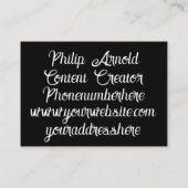 Zwart-wit Visitekaartje (Achterkant)