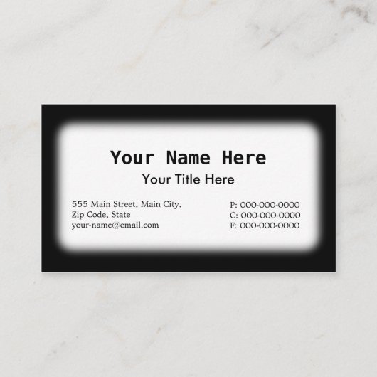 Zwart-wit Visitekaartje (Voorkant)